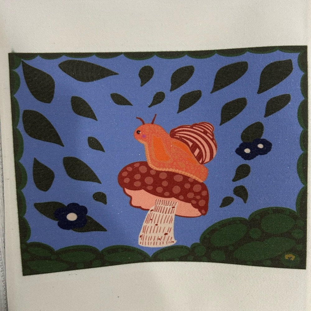 Cute snail canvas tote bag with original design